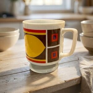 Retro Lemon Fruit Mug Japan Footed Handle Coffee Tea Cup